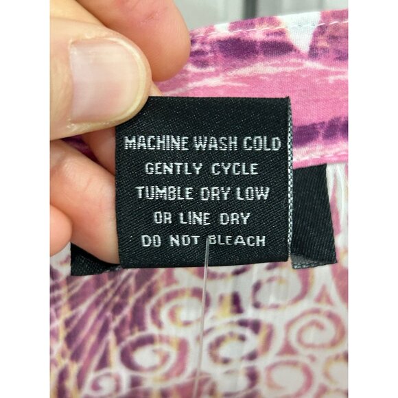 Allison Morgan Ruffle Paisley Button Front Shirt Purple Yellow Sz Small Boho NWT - Picture 6 of 10